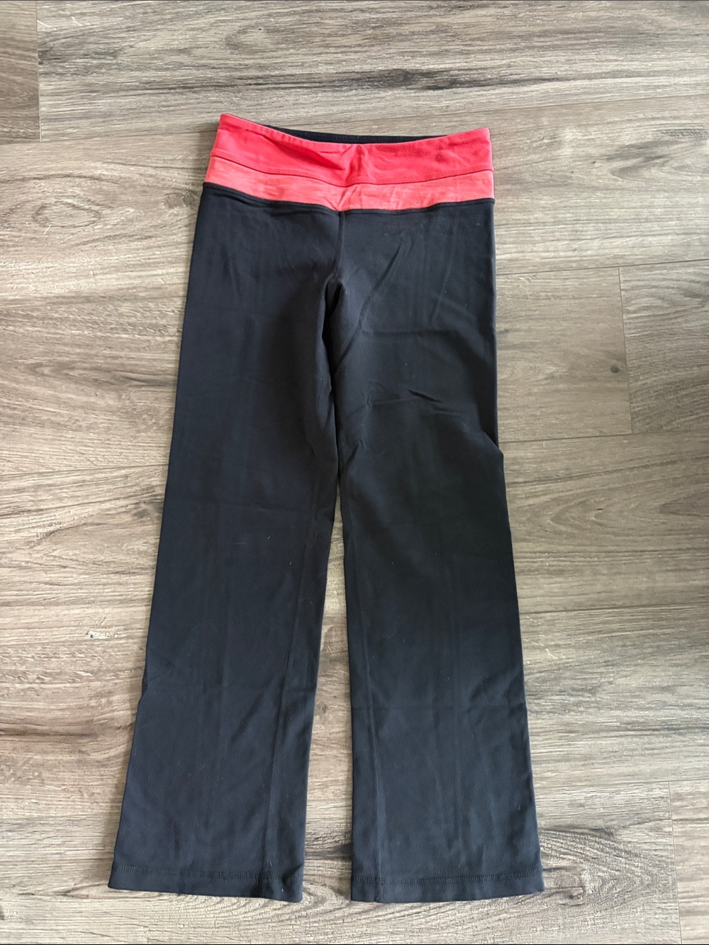 Black Kids Yoga Pants with Pink Waistband